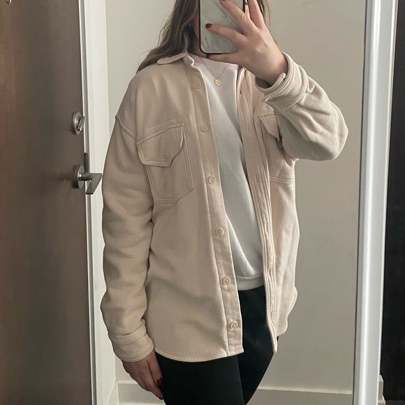 Wilfred Free Aritzia Terry Fleece Shirt Jacket Size 2XS - Picture 5 of 6